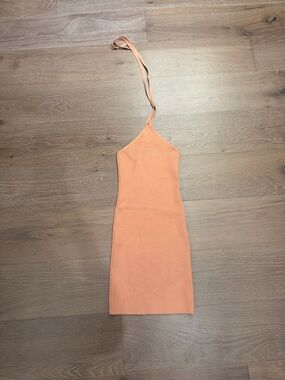Women’s Peach Halter Bodycon Dress